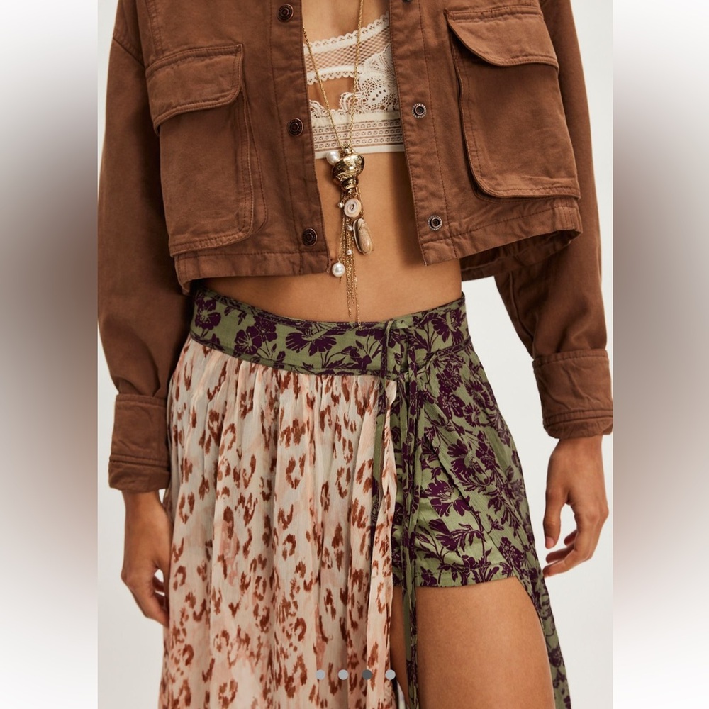 NWT Free People Oasis Printed Maxi Skort Size 10 - Picture 2 of 8